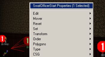 SwatOfficerStart Properties Menu Selection