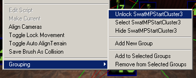 Grouping Menu Selection